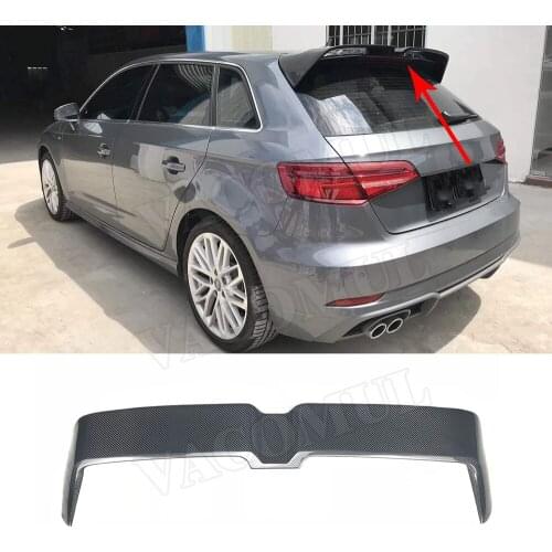 Rear Roof Spoiler Window Wing Carbon Fiber & FRP for Audi A3 S3 RS3 8V Hatchback 4 Door 2014 2015 2016 2017 2018