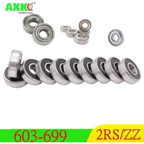 AXK 10PCS 603-699 Miniature Deep Groove Ball Bearing 604 605 606 608 623 624 626 628 686 687 688 692 697 696 ZZ 2RS bearings