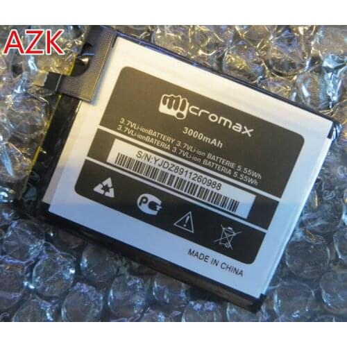 AZK 1PCS New 100% 3000mAh high quality Q412 Q395 battery for micromax Q412 Q395 mobile phone free shipping +track code