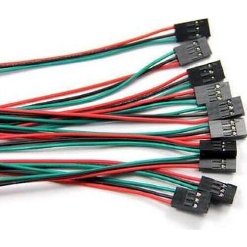 15PCS/LOT 3D Printers 70cm 3 pin female to female cable jumper Dupont Line