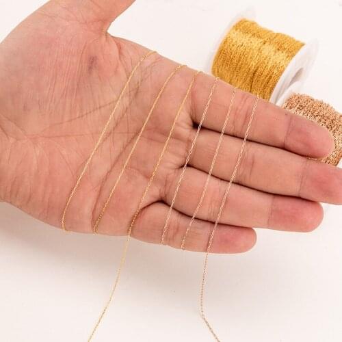 100% Stainless Steel Link Chain Per Meter For Jewelry Making Ros Gold/Gold/Silver Color Metal Link Chain By Meter Wholesale 2m