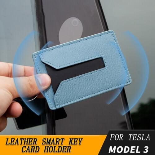 For Model 3 Key Card Holder Cover Keychain Holder Keychain For Model 3 Car Accessories Imitation Alcantara Card Key Set Black