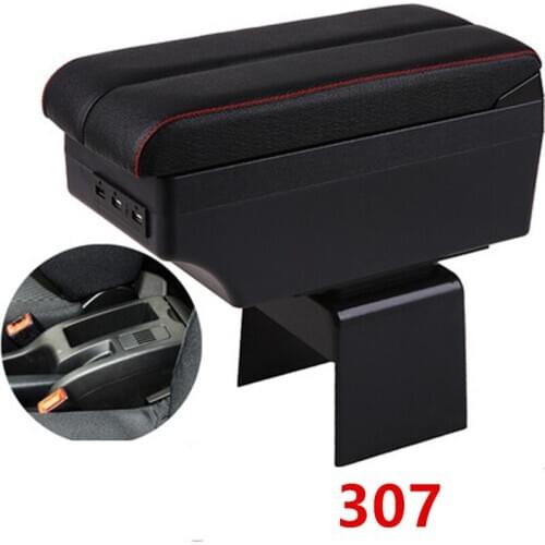 For Peugeot 307 armrest box central Store content box car-styling decoration accessory