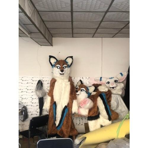 Shipping one day in stock real photo full sets Suit husky dog fursuit Costume fox Animal Party Fancy Dress Carnival Gift