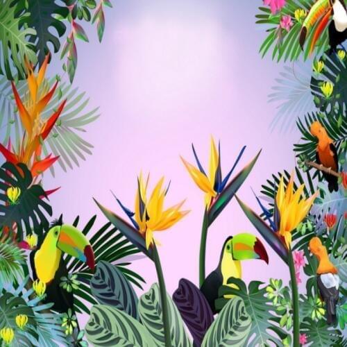 Dropshipping Colomac Wallpaper Modern Natural Plants Flowers And Birds Floral Wallpaper Custom Wall Murals Papier Peint Mural 3d