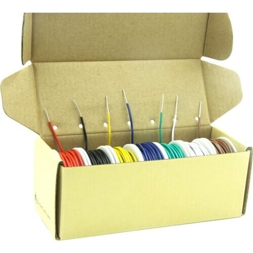 30 awg Silicone Electrical Wire Cable 7 Colors 30 Gauge Hookup Wires Electronics kit Stranded Tinned Copper Wire Flexible