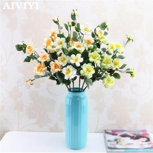 Artificial flower 7 Heads silk iceberg rose artificial peony leaf bud flower wedding room decoration Christmas decorative