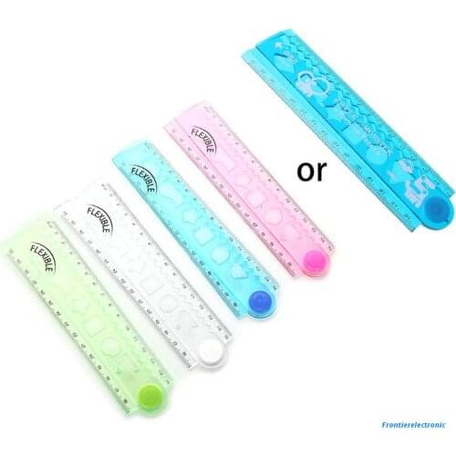 30cm Korean Flexible Folding Ruler Multifunction Plastic Drawing Rulers Office School Stationery Students Kids Gifts