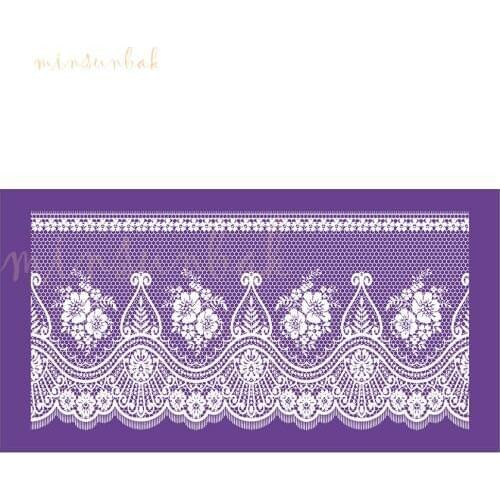 Minsunbak New Flower Mesh Stencil Lace Cake Stencil DIY Fabric Cake Mould Fondant Mold Cake Decoration Tool
