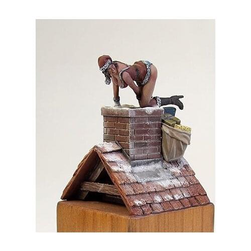 1/32 Resin Model Building Kit Figure girl on the roof
