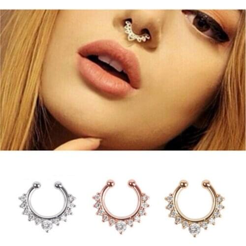 Fashion Hoop Nose Ring Nose Piercing Fake Piercing Septum Clicker Hanger For Jewelry