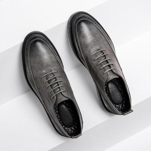 Men Casual Shoes Vintage Business Formal Dress Shoes Soft Leather Loafers Designer High Quality Wedding Lace-Up Flats Oxfords
