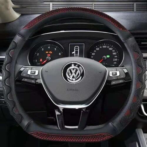 New D Shape Steering Wheel Cover for VW Golf 7 Polo 2014-2019 Scirocco Jetta 6 2017-2019 Santana 2016-2018 Auto Accesorioss