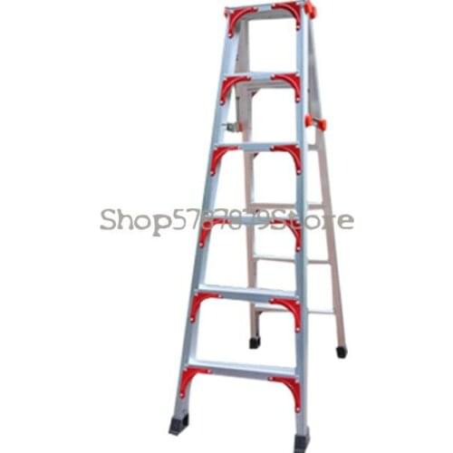 Manufacturers Direct Triangle Ladder Thickened Fully Reinforced Aluminum Alloy Double Side Engineering Herringbone Ladder House