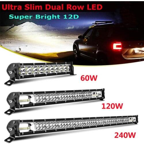 Work Light/Light Bar 12V 24V Led Lamp Super Slim LED Bar for Tractor 4X4 Offroad 4WD ATV Truck LED Spot Flood Led Bar Fog Lights