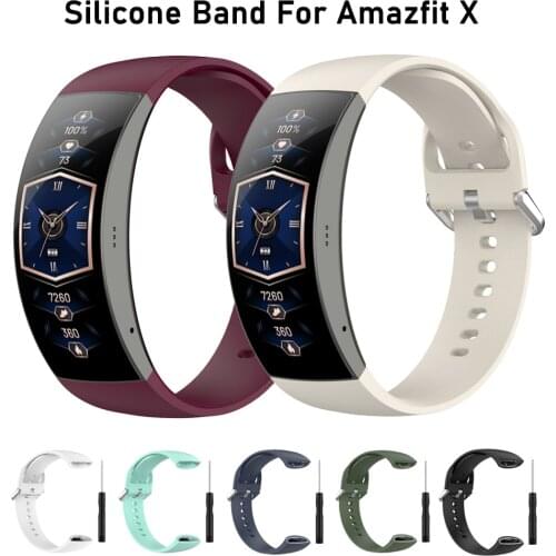 Silicone Band for Amazfit X Wrist Strap Bracelet for Xiaomi Amazfit X Smartwatch Replacement Wristbands Pure Color