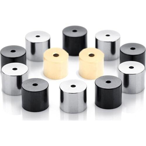 SAUVOO 10pcs/lot Stainless Steel End Caps Tube Fit Bracelet 6mm Hole Leather Cords Tassels Caps Connectors DIY Jewelry Findings