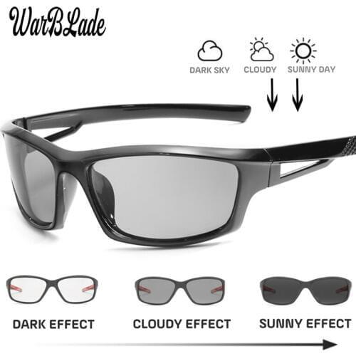 WarBLade Driving Photochromic Sunglasses Men Polarized Chameleon Discoloration Sun Glasses For Men Oculos De Sol Masculino