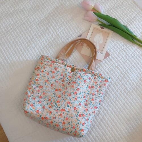 Floral Portable Lunch Bag Thicken Insulation Kids Lunch Bag For School Cute Lunch Pouch Women Small Tote Picnic Food Storage Bag