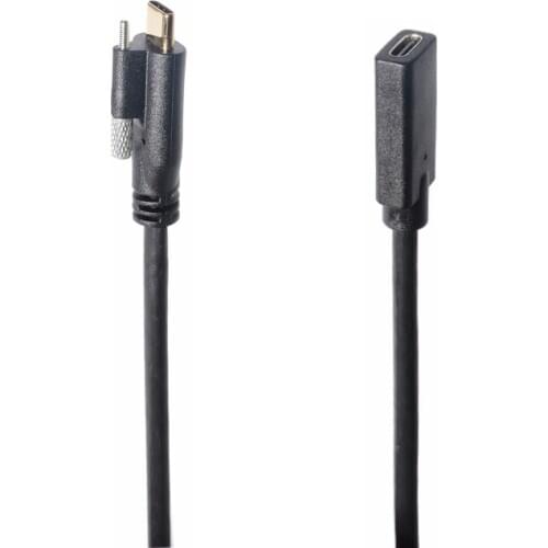 USB Type C Extension Cable, Single Screw Locking USB-C Male to Female Extender Data and Charging Cable (Type c Male to Female)