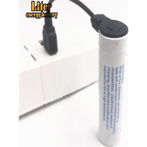 USB 3.7 V 18650, 3400mAh Li-Ion rechargeable USB battery with LED light DC-charging indicator