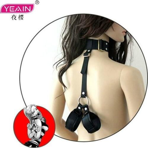 Yeain Erotic Toys Leather Handcuffs Wrist Restraints Adult Games Sex Toys For Couples Bondage Sex Handcuffs Role-play