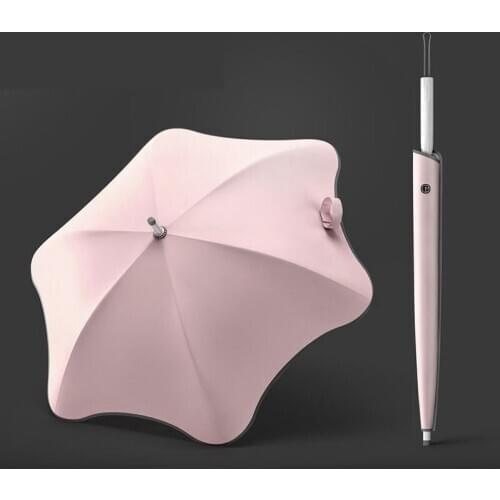 Woman Temperament Goddess Fashion Simple Rain Umbrella Creative Long Handle Flower Shaped Sunshade Umbrella Sunny Beach Umbrella