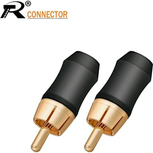1pc Speaker Audio Output/Input Adapter Plug Gold plated Earphone connector jack Luxury Soldering RCA Plug Jack Connector