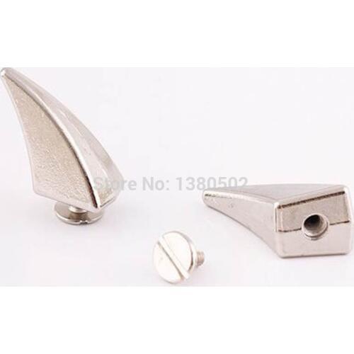 10sets Silver Color Top Quality Horn Shape Metal Screw Spike Rivets for Garment Decorative For Clothes Bag Shoes