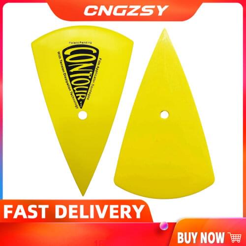 2pcs Hard Plastic Triangle Window Tint Scraper Window Film Installation Car Wrap Sharp Head Go Corner Clean Squeegee Tools 2A13