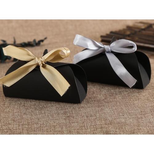 20pcs- Black Paper Packing Box with Ribbon Originality Lipstick Perfume Cosmetics Small Birthday Gift Box