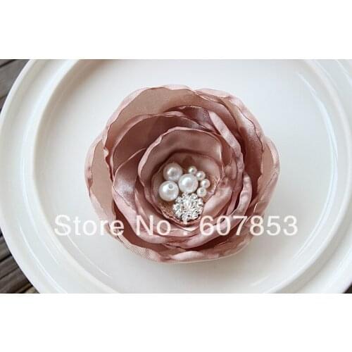 2014 Handmade Burned hair flowers,Satin Fabric Hair flower,for wedding/Girl accessories 500pcs
