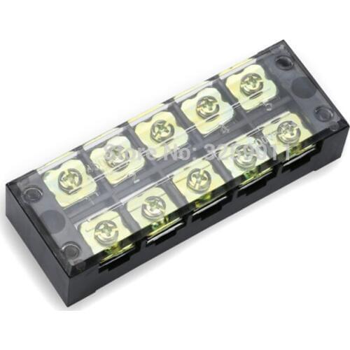 25PCS TB-4505 TB45A5P Suyep 5 Positions Dual Rows 600V 45A Wire Barrier Block Terminal Strip copper