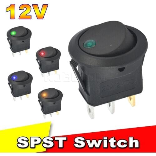 4Pcs/set On/Off 20A 12V DC Circular Rocker Point Switch Car Truck Marine Boat Waterproof Led Light Toggle Switches