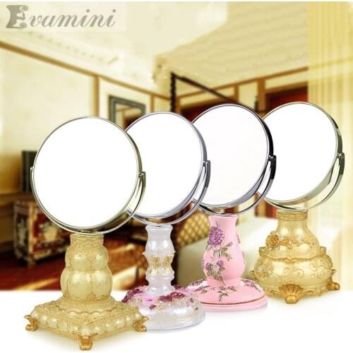 6 inch makeup mirror desktop dressing table mirror oversized princess double sided mirror magnifying glass beauty mirror vanity