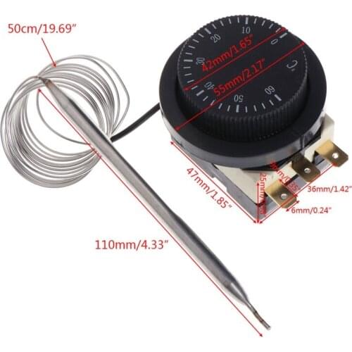 69HF 250V/380V 16A 0-60℃ Temperature Control Switch Capillary Thermostat Controlled