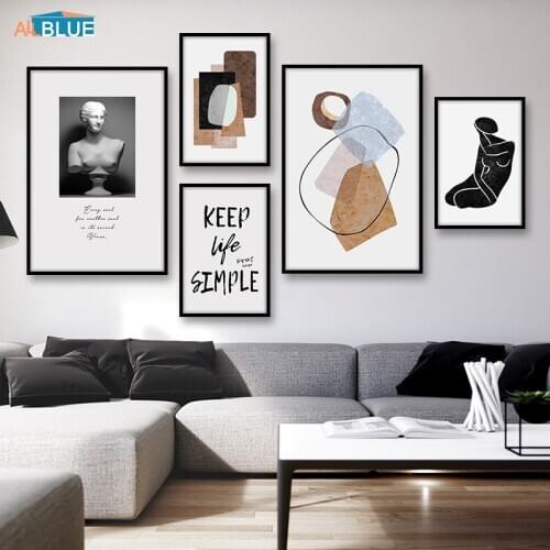 Abstract Nordic Posters And Prints Line Art Woman Venus Statue Wall Art Canvas Painting Wall Pictures For Living Room Home Decor