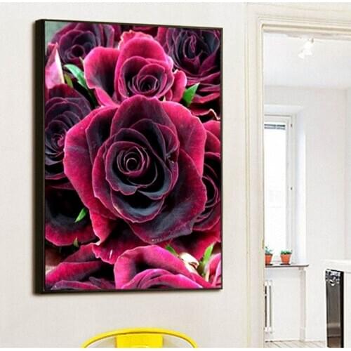 Home Decoration Diamond full Painting rhinestone Cross Stitch rose flower Diy Diamond Embroidery Floral Diamond Mosaic Wall