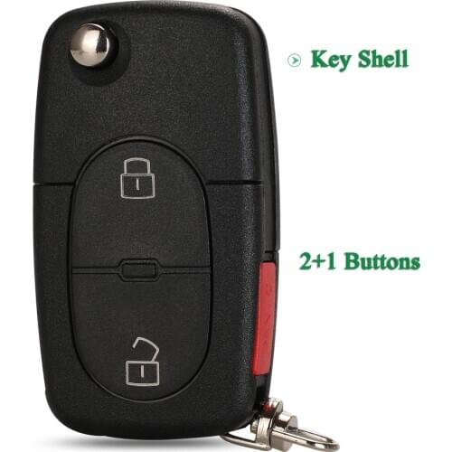 Bilchave 2+1 Buttons Intelligent Remote Control Car Key Shell Case Flip Fob For VW Passat Jetta Golf Beetle With Blade