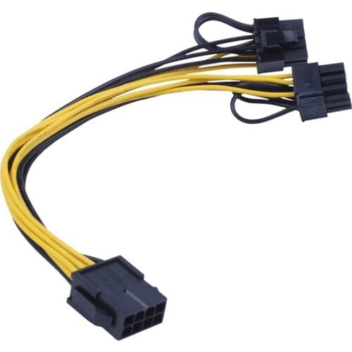 CPU 8pin to Images Video Card Double PCI-E 8Pin(6Pin+2Pin)Power Supply Cable, Splitter PCI Express PC Power Cable for Images Car