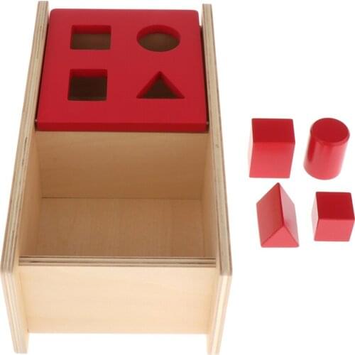 4 Shapes Wood Montessori Imbucare Box Toys For Toddlers Handcrafted Supplies