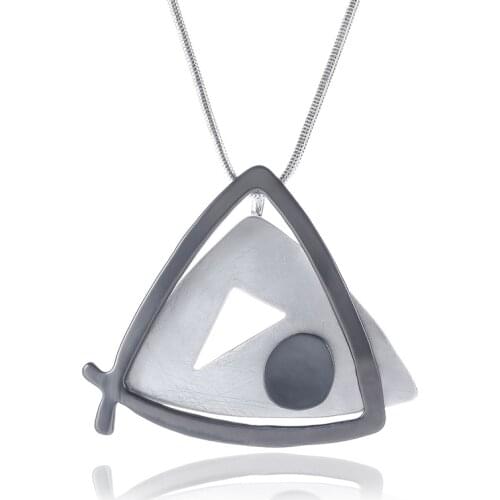 ELOHYI Long Necklace Two Plated Vintage Statement Geometric Pendants Women Fashion Jewelry Collares Mujer Kolye Jewelry