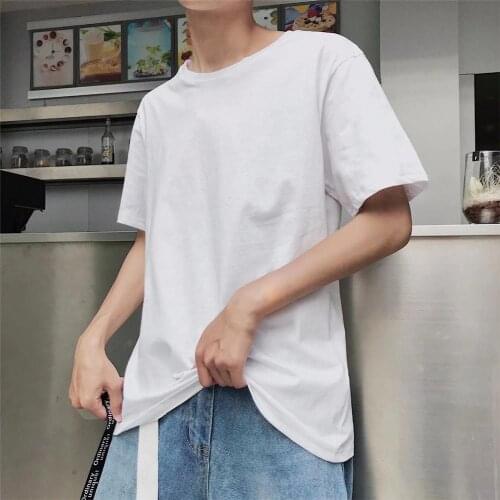 Summer Men Casual Short Half Sleeve O Neck Solid Color Soft Loose T-shirt Top