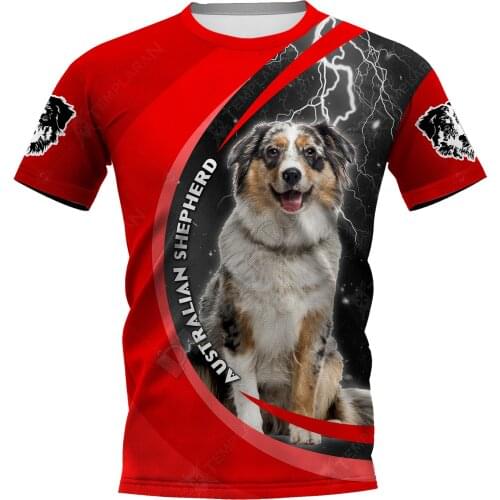 Australian Shepherd 3D Printed t shirts women for men Summer Casual Tees Short Sleeve T-shirts Short Sleeve Drop Shipping