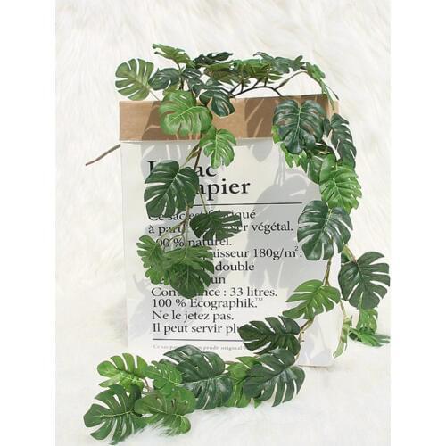 Artificial Flower Artificial Plants Turtle Leaf Rattan Hanger Green Leaves Home Wedding Garden Decorative Fake Flower Vine