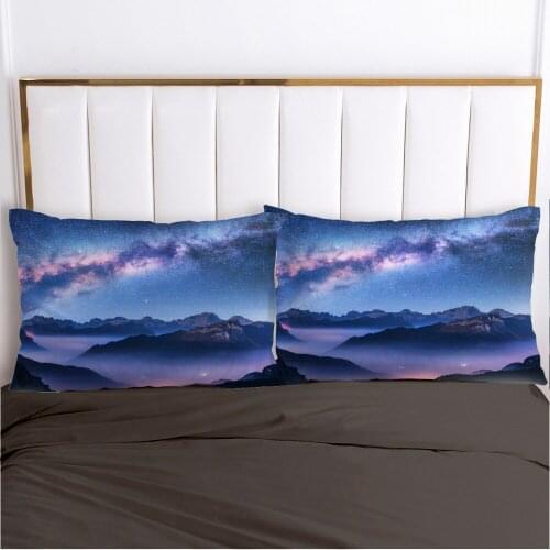 2 PCS Pillowcase 45x45/70x70/80x80/50x75,3D Luxury Pillow Case Custom,Decorative Pillow Cover Bedding Night Landscape,drop ship