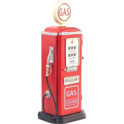 Antique Classical Petrol Pump Model Retro Vintage Wrought Metal Crafts For Home Decoration American Old Gas Pump