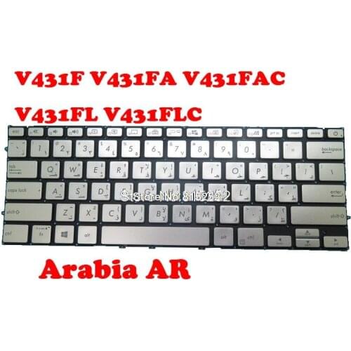 Laptop Keyboard For ASUS V431F V431FA V431FAC V431FL V431FLC sliver With Backlit Arabia AR