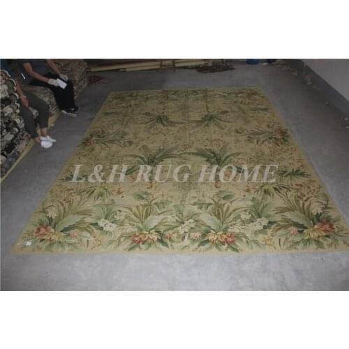 Free shipping 10'x14' needlepoint rugs 100% New Zealand wool rugs rice stitched handmade rugs carpets for home decoration