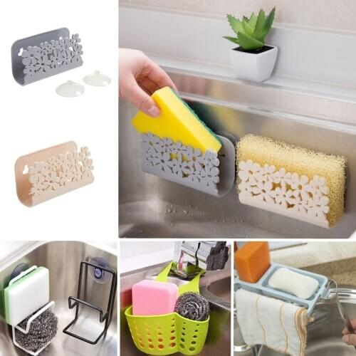 Kitchen Suction Cup Sink Drain Rack Sponge Storage Holder Kitchen Sink Soap Rack Drainer Rack Bathroom Accessories Organizer